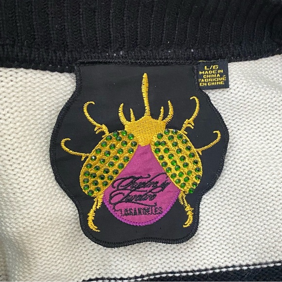 TWELVE by TWELVE Los Angeles Black & White Long Cardigan Sweater Size L - Picture 11 of 15